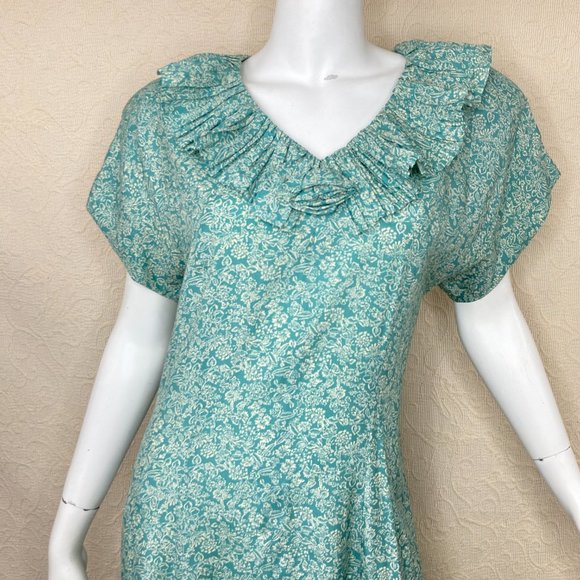 VTG 80s E.D.Michaels by Melanie Drucker Rayon Floral Midi Dress - Picture 8 of 16